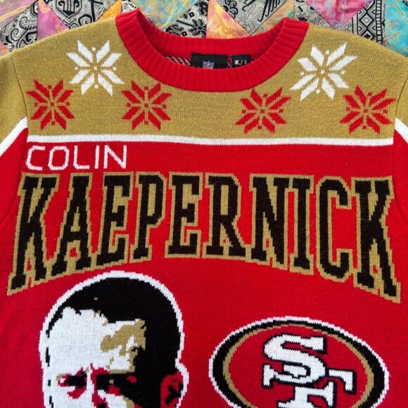 NFL Colin Kaepernick 49er Sweater #7 SF Size Small - Ugly Sweater TEAM APPAREL - Picture 5 of 8